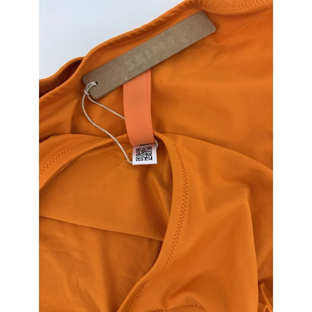 NWT SKIMS Signature Swim Scoop Neck One Piece Swimsuit Sz L Tangerine